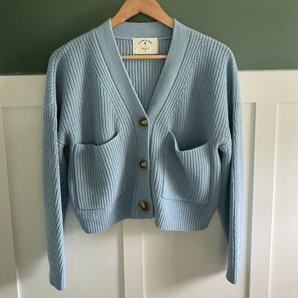 CORA CARDIGAN SWEATER - ICE BLUE - BY ELECTRIC ROSE